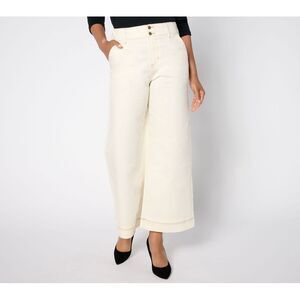 Studio Park Women's Pants Sz 10 x Ali Carr Twill Wide-Leg White A655430